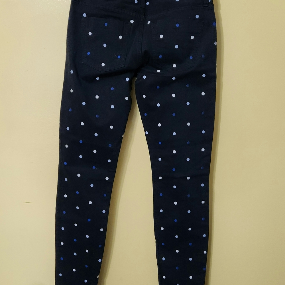 Banana Republic blue polka-dot skinny cropped pants. Size 25